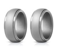 Agwuoetr 2Piece Popular Men Silicone Cool Rings Environmental Outdoor Sports Ring 8mm Grey 9