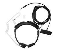 Agwuoetr 3.5mm Adjustable Throat Mic Earphone Microphone Covert Acoustic Tube Earpiece Headset With Finger PTT for Android Mobile Phone