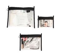 Agwuoetr 3 Sets of Transparent Travel Cosmetic Bag Toiletries Waterproof Wind Girly Storage Bag