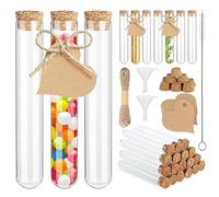 Agwuoetr 30 Pcs Test Tubes Diy Handmade Test Tubes With Corks Glass Test Tubes 20 X 150mm Test Tube For Flowers