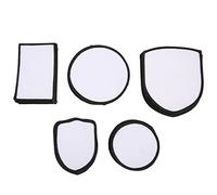 Agwuoetr 30 Pieces Sublimation Iron-on Patches Fabric, 5 Shapes Sublimation Blanks Patches Repair Patches for DIY Crafts, Hats