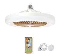 Agwuoetr 30W Ceiling Fan with Lighting Lamp E27 Converter Base with Remote Control for Bedroom Living Home White+Gold