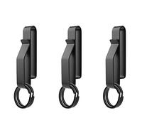 Agwuoetr 3PCS Heavy Duty Belt Key Holder with 6Pcs Metal Key Rings, Stainless Steel Black Men Keychain Key Holder Clip