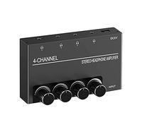 Agwuoetr 4 Channel Audio Amplifier Headphone Splitter With 4 3.5MM Headphone Output And 3.5MM Audio Input