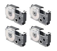 Agwuoetr 4 Pack 12mm Black on White Label Tape Label Maker Compatible with KL1500 KL2000 KL7000 KL7200-100 KL120 KL60-750B Label Makers