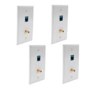 Agwuoetr 4 Packs Ethernet Coax Wall Plate Outlet with 1 Cat6 Port and 1 Gold-Plated Coax F Type Port RJ45 Wall Plates