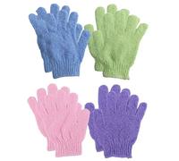 Agwuoetr 4 Pair Shower Bath Gloves Exfoliating Wash Skin Spa Massage Body Scrubber Cleaner