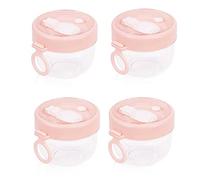 Agwuoetr 4 Pcs Overnight Oats Container with Lids and Spoons, 20 Oz Oats Jars Container for Milk, Fruit and Salad Storage (Pink)