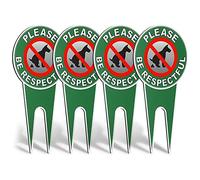 Agwuoetr 4 Pieces No Poop Dog Signs Please Be Respectful No Pooping Dog Lawn Signs No Dog Poop Yard Signs