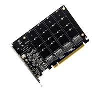 Agwuoetr 4 Port M.2 NVMe SSD To PCIE X16M Key Hard Drive Converter Reader Expansion Card, 4 X 32Gbps Transfer Speed