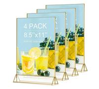Agwuoetr 4Pack 8.5X11 Gold Picture Frame Acrylic Sign Holder Wedding Signs Table Numbers Menu Holders Kit