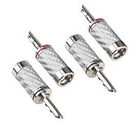 Agwuoetr 4PCS Banana Plugs HIFI DIY Carbon Fiber Electrical Audio Speaker Cable Banana Connector Plug White