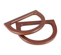 Agwuoetr 4PCS D-Shaped Wooden Purse Handles, Wood Replacement Handles for DIY Bag Purse Handbags Clutch Making (Brown)