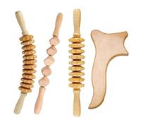 Agwuoetr 4Pcs/Set Wood Therapy Scraping Stick for Body Shaping,Fascia Lymphatic Drainage Massager Body Roller Therapy