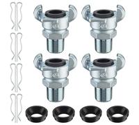 Agwuoetr 4Sets NPT Air Hose Fitting 2 Lug Universal Coupling Chicago Fitting for Female and Male End (Male End,3/4Inch) Easy Install Easy to Use