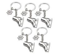 Agwuoetr 5 Pack Ice Skates Snowflake Keychain Gift 3D Skating Skate Shoe Key Ring for Winter Gift