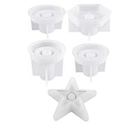 Agwuoetr 5 Pcs Silicone Mould Candle Holder Casting Mould Candle Holder DIY Silicone Moulds for Candle