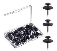 Agwuoetr 50 Pcs Double Headed Picture Hangers Picture Hangers Nails Nails Black Thumb Tacks Small Head Hanging Nails