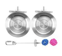 Agwuoetr 5Pack Stainless Steel Bird Feeder Set-Parrot Feeding Dish Cups Food Water Bowls Bird Food Holder for Cages Small Animals