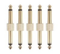 Agwuoetr 5Pcs 1/4 Inch 6.35 mm Guitar Effects Pedal Connector Coupler Jack Interface Cable Adaptor Electric Pedal Board Accessories