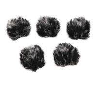 Agwuoetr 5Pcs 1.5cm Microphone Hair Sleeve Overlay Windshield Clip Conference Sleeve Camera Hair Cover, Black White