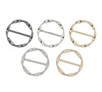 Agwuoetr 5PCS Scarf Ring Clip Tie Ring Clips for T-Shirt Twist Knot Clip Buckle Circle Clothing Ring Wrap Holder