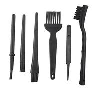 Agwuoetr 6 in 1 Plastic Small Portable Handle Nylon Anti Static Brushes Cleaning Keyboard Brush Kit, Black (Zip Bag)