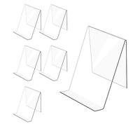 Agwuoetr 6 Pack Acrylic Book Stand,Clear Acrylic Display Stand, Clear Holder for Displaying Pictures,Jewelry,Watch Display Stand