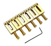 Agwuoetr 6 Set Bridge Saddle for Solid Brass Electric Guitar Bridge Bridge Code String Pull String Code String Saddle (Gold)