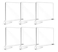 Agwuoetr 6Pcs Clear Acrylic Shelf Dividers for Organization Closets Shelf and Closet Separator for Bedroom Shelves