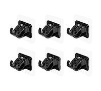 Agwuoetr 6Pcs Self Adhesive Curtain Rod Bracket Punch-Free Curtain Rod Clip Nail-Free Adjustable Shower Curtain Rod Hanging Hooks