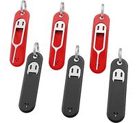 Agwuoetr 6Pcs SIM Card Removal Tool-Sim Card Tray Pin Eject Removal Tool Needle Opener Ejector,with Removable Key Chain,Black+Red