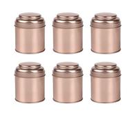Agwuoetr 6Pcs Small Tea Tins Canister with Airtight Double Lids,Mini Tin Can Box and Small Round Kitchen Canisters for Tea (Rose Gold)