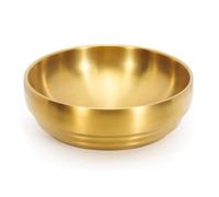 Agwuoetr 7.3In Gold Large Stainless Steel Soup Bowl, 35OZ Double Walled Sashimi Dish, Unbreakable Bowl for Restaurant Home Gold Salad Bowl