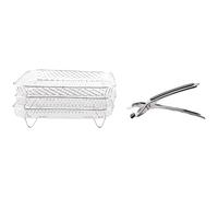 Agwuoetr 8 Inch Air Fryer Rack Square Three Stackable Racks,Stainless Steel Multi-Layer Dehydrator Rack,Air Fryer Accessories