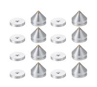 Agwuoetr 8 Set Speaker Stand Feet Foot Pad Aluminium Alloy Metal Spikes Cone Floor Foot Nail Silver