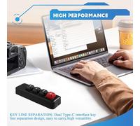 Agwuoetr 816B RGB Mechanical Gaming Keyboard with Programmable Macro 4 Keys-Wired Ergonomic Design for PC/Desktop Gamers 4 Keys Black