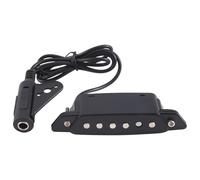 Agwuoetr -85 Black 6 Hole Soundhole Pickup with Active Power Strap End-Pin Jack for Acoustic Guitar