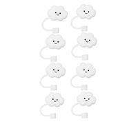 Agwuoetr 8Pcs Cute Doll Straw Tip Cover Cap Cup Dust-Proof Straw Cap Reusable Silicone Straw Protectors For 0.4 Inch Straws
