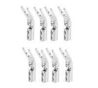 Agwuoetr 8PCS HIFI Banana Y Spade Y Gold Plated Pure Copper Screw Fork HiFi Speaker Spade Connector Plugs Easy Install Silver