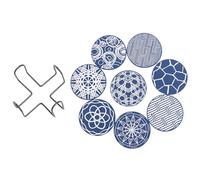 Agwuoetr 8Pcs Silicone Coaster, Drink Coaster with Holder, Coffee Coaster, Suitable for Bar, Desktop, Non-Slip Desktop Protection