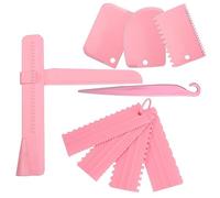 Agwuoetr 9 PCS Cake Scraper Adjustable DIY Baking Decorating Tools For Applying Icing To Cakes For Cake Cream Pink