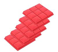 Agwuoetr Acoustic Foam Panels, 5 Pack 30x30x5cm Mushroom Studio Wedge Tiles, Sound Panels Sound Proof Foam Panels,Red
