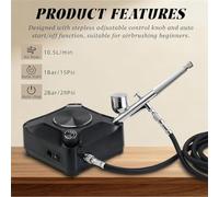 Agwuoetr Air Brush Kit,with Compressor,Airbrush Kit,Airbrush for Nails, Airbrush/Air Brush with 70in Hose,Uniform Spraying
