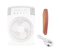 Agwuoetr Air Conditioner Fan USB Personal Air Cooler Mini Humidifier Misting Fan with 7 Colors LED Lights Portable Fan-White