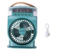Agwuoetr Air Conditioner Fan USB Personal Air Cooler Mini Humidifier Misting Fan with 7 Colors LED Lights Portable Fan-Green