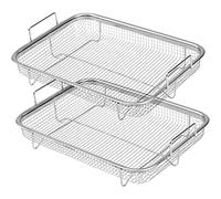 Agwuoetr Air Fryer Basket for Oven, Stainless Steel Grill Basket, Non-Stick Mesh Basket, Air Fryer Tray Wire Rack Roasting Basket