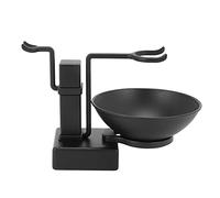 Agwuoetr Bathroom Barber Men Metal Shaving Rack Stand Set - Shave Brush Holder Shelf + Soap Mug Cup Bowl Black