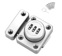 Agwuoetr Cabinet Door Latch Keyless Combination Lock Cabinet Mechanical 3-Digit Passcode Cabinet Lock for Kitchen Cabinet Easy to Use Silver