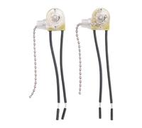 Agwuoetr Ceiling Fan Light Switch ZE-109 Two-Wire Light Switch with Pull Cords for Ceiling Light Fans Lamps 2Pcs Silver
